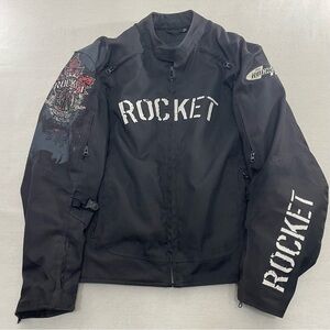 Vintage Joe Rocket Canada Motorsports Padded Motorcycle Jacket Men Size L Pocket